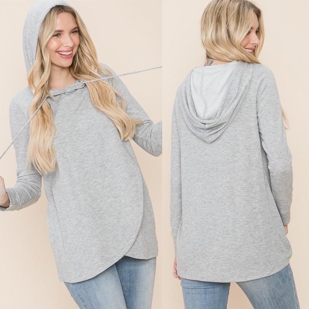 NWT Vanilla Bay Gray Tulip Hoodie Sweatshirt